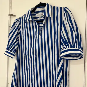 Navy Bleu Royal Stripe Puff Sleeve Shirt Dress thumbnail 5