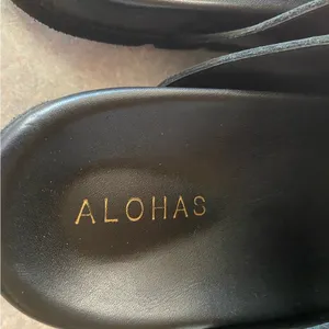 Alohas Black Fireplace Chunky Preppy Coastal Minimalist Lagenlook Clogs 40/10 thumbnail 9