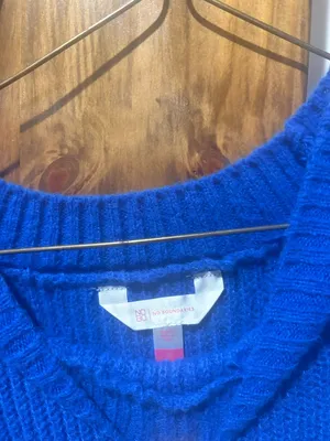 No Boundaries Bright Blue Chunky Crewneck Sweater thumbnail 2