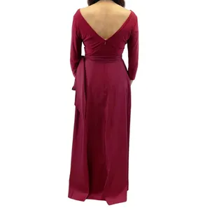 Alfred Sung Jersey‎ Mikado Gown Dress Womens 4 Burgundy Formal Holiday Gala thumbnail 13