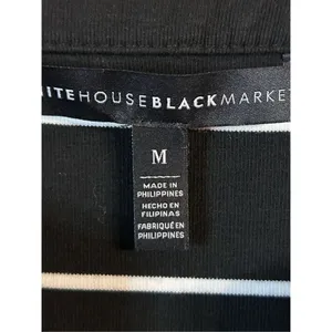 White House Black Market Black/White Striped Short Sleeve Shirt Dress Medium (42 thumbnail 4