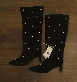 A New Day Studded Mid-Calf Pointed-Toe Boots 94568939 Jet Black / Gold 6M thumbnail 1
