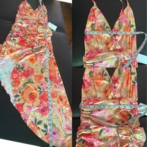 For Love & Lemons Versilla Floral Satin Hi-Lo Dress XS NWT‎ thumbnail 13
