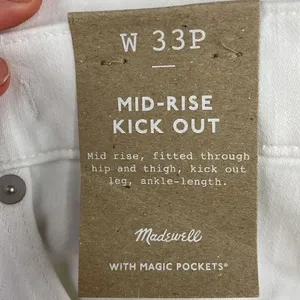 Madewell Mid Rise Kick Out With Magic Pocket White Plus Size thumbnail 10
