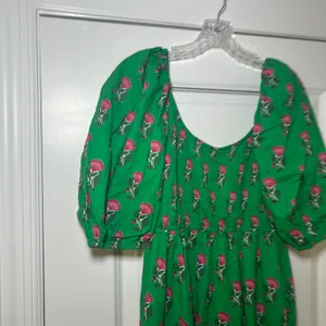 Pink City Prints Women's Parakeet Blossom Angelina Dress In Green women's small thumbnail 3