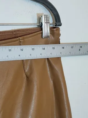 Abercrombie and Fitch Light Brown Faux Leather Pants Size XL thumbnail 5