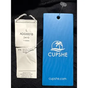 Cupshe Black One Piece Swimsuit Cut Out Ruffle Trim Sexy Swimwear L‎ thumbnail 2