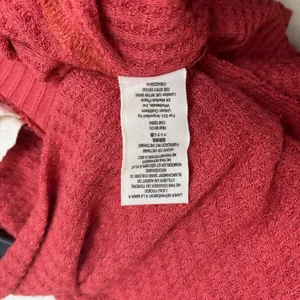 We The Free People Thermal Waffle Knit Tunic L Red Cowl Neck Boho Rustic Fall thumbnail 6