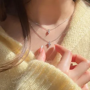 Layered Cross Necklace Silver thumbnail 2