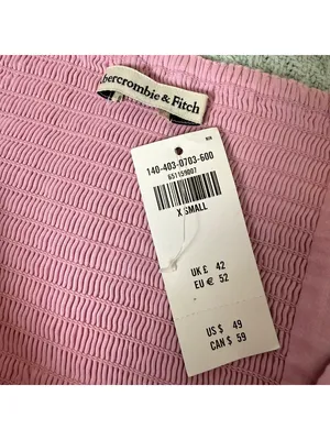 NWT Abercrombie & Fitch Puff Sleeve Crop Top Women XS Pink Shirt Coquette Blouse thumbnail 3
