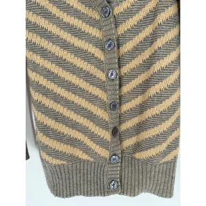 Vero Moda Cardigan Women M Brown Chevron Stripe Angora Blend Long Knit Boho‎ thumbnail 4