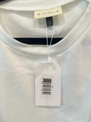 Alredine White Ruffle Front Long Sleeve Blouse Top Medium NWT thumbnail 3