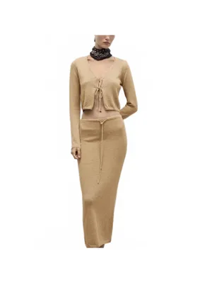 Mango Knitted Cardigan with Bow Jadore Gold XS thumbnail 10