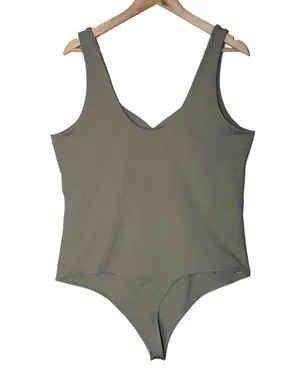 Womens Abercrombie & Fitch Soft A&F Collection Green V-Neck Bodysuit Top Size XL thumbnail 2