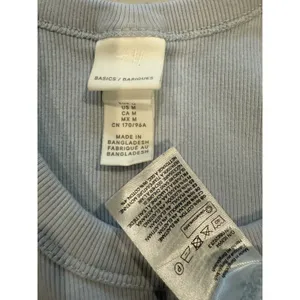H&M Basics Fitted Ribbed High Neck Tank Top Medium Light Blue Travel Minimalist thumbnail 3