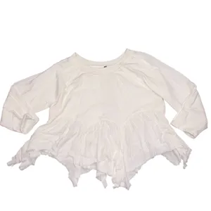 Free People Ivory Gold Duster Oversized Sweatshirt Top Small thumbnail 5