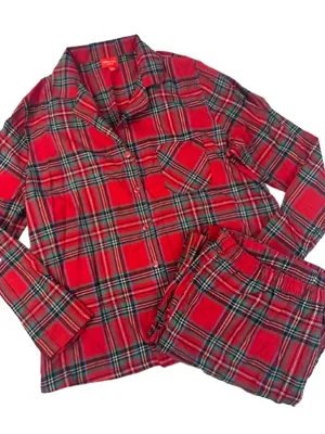 Red Plaid Flannel Pajama Set Size L thumbnail 1