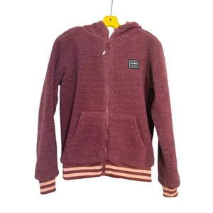 Billabong Maroon Blossom Sherpa Snow Hoodie Sweatshirt Size XS Fleece Zip‎ Hood thumbnail 3