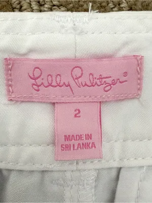 Lilly Pulitzer Solid White Flat Front Low Rise Chino Shorts 2 2.5 Inch Inseam thumbnail 6