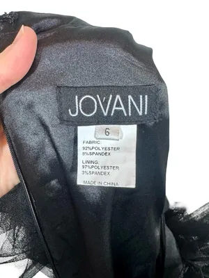 Jovani Sheath Dress with Layered Tulle Shoulders 43152 LBD thumbnail 10