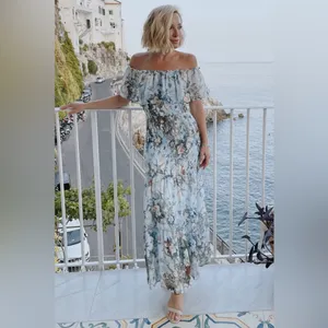 Baltic Born Amalfi Smocked Maxi Dress Blue Floral thumbnail 2