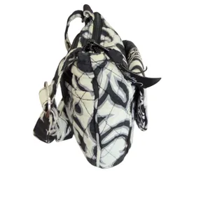 Vera Bradley Night and Day Quilted Crossbody Bag‎ Black White Small Messenger thumbnail 6