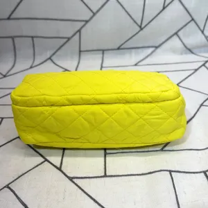 Tula Cosmetic Bag Small Yellow Quilted Double Zip Makeup Pouch‎ thumbnail 11