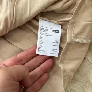 Elodie Linen Blend Cami‎ Mini Dress Tan Beige Ruffle Hem Large NWT thumbnail 7