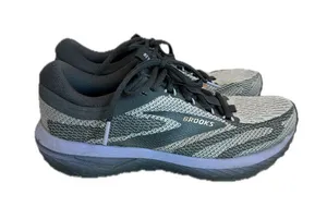 Brooks Grey Knit Running Shoes Sneakers Revel 7 Athletic Lace Size 8 Women's thumbnail 1
