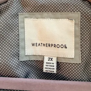 NWT WEATHERPROOF Women's Hooded Rain Coat Anorak-Style Jacket in Grey, 2X thumbnail 10