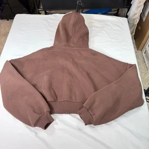 White Fox Love you regardless brown full zip cropped hoodie. Size S/M athleisure thumbnail 3