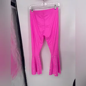 Hot Pink Outfit Set Crop Top‎ Bell Bottoms Star Accents Party Costume thumbnail 5