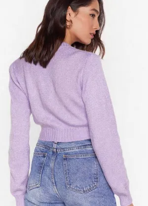 Nasty Gal Knit The Floor V-Neck Cropped Cardigan thumbnail 4