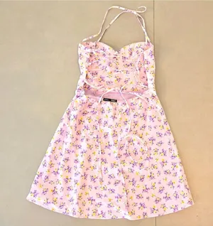 New Zara Lilac Disty Floral Open Laced Up Back thumbnail 6