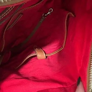 Dooney & Bourke Black Pebbled Leather Tote Bag Cognac Trim Shoulder Bag thumbnail 12