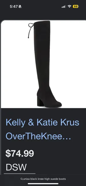 Black Knee-High Suede Boots Kelly&Katie Women’s size 7.5 thumbnail 3