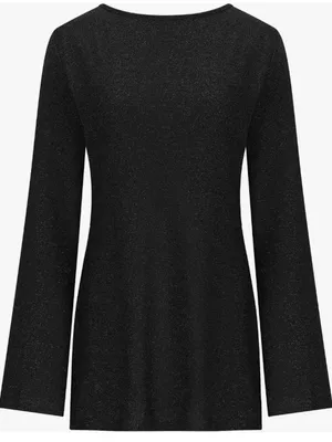 New! Black Sparkly Sequin Backless Tie Mini Long Sleeve mini dress thumbnail 5