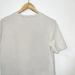Zara neutral short sleeve faux pocket minimalist mini shift dress thumbnail 8