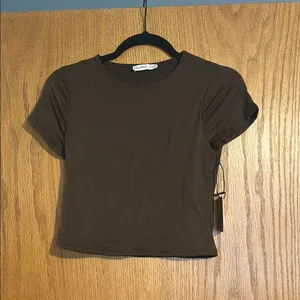 Sincerely Jules Brown Cropped Top thumbnail 1