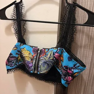 Womens Printed Pleated two piece ocean themed outfit- Blue & Pink thumbnail 3