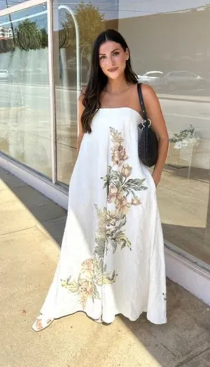 Significant Other Parisa Linen Floral Strapless Maxi Dress AU14/US10 thumbnail 1