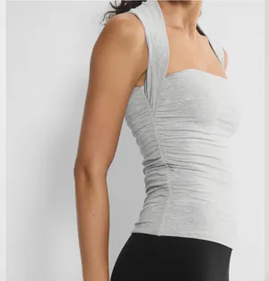 NWOT Aritzia Casual Contour Flourish Top in Heather Crome thumbnail 2
