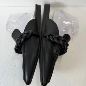 Dolce Vita Givony Braided Mules Slides Women's 10M Black Square Top thumbnail 5