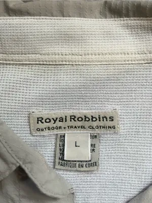Royal Robbins Tan Cream Sleeveless Outdoor Hiking 100% Nylon Button Down Shirt L thumbnail 9