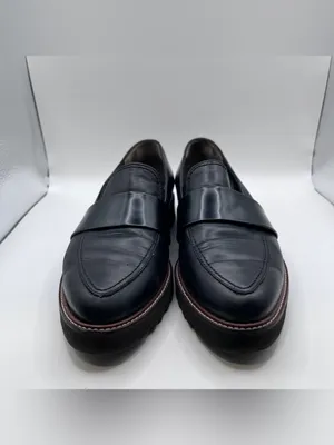 Paul Green 1670-003 slip-on loafers black leather chunky lug sole size US 7.5 thumbnail 4