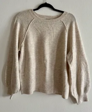 Vince Camuto Crewneck Sweater in Oatmeal Beige thumbnail 1