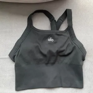 Alo Yoga Alo Yoga Seamless Ribbed Favorite Bra Tank Charcoal Green XS thumbnail 2