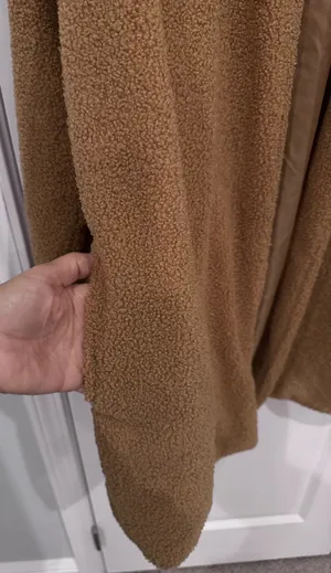 Kate & Sam Camel Faux Shearling Teddy Coat (Large) | Cozy Chic Neutral Staple thumbnail 4