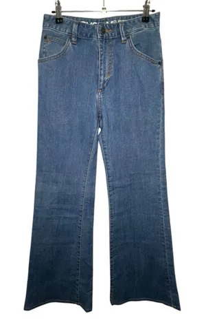RVCA Light Wash High Rise Wide Leg Flare Denim Jeans thumbnail 1