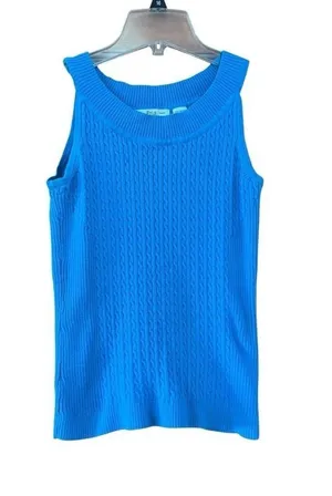 Blue Knit Sleeveless Top thumbnail 1